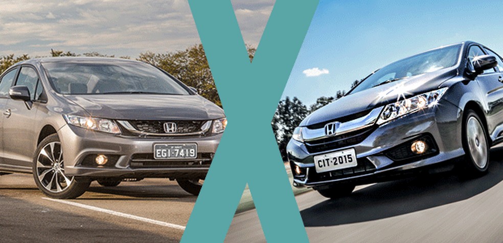 Jogo Rápido: Honda Civic x Honda City (Foto: Auto News Brasil) — Foto: Auto Esporte