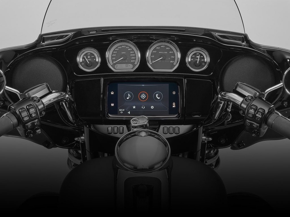 Novo sistema multimídia da Harley promete funcionar como tablet — Foto: Harley-Davidson/Divulgação