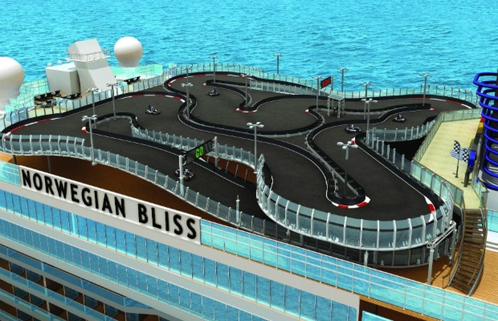 Pista Go Kart no navio Norwegian Bliss (Foto: Divulgação) — Foto: Auto Esporte
