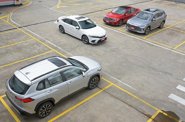 Novo Honda Civic + Toyota Corolla Cross + Volkswagen Jetta GLI + BYD Song Plus