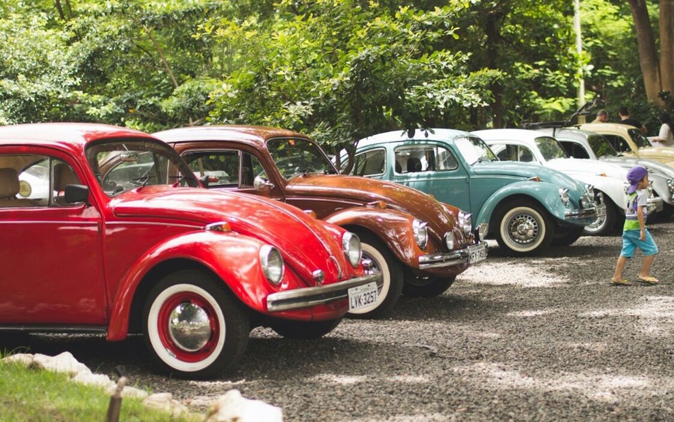 Fusca é um dos carros mais emplacados na história no Brasil; na foto, encontro em Teresina — Foto: Clube do Fusca Piauí