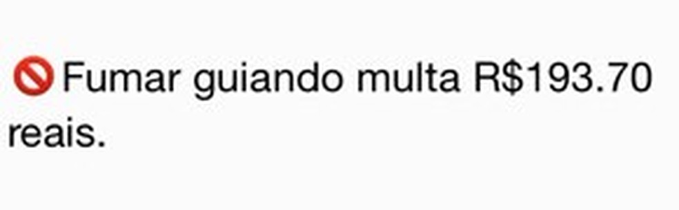 Mensagem sobre multas que circula nas redes — Foto: Reprodução