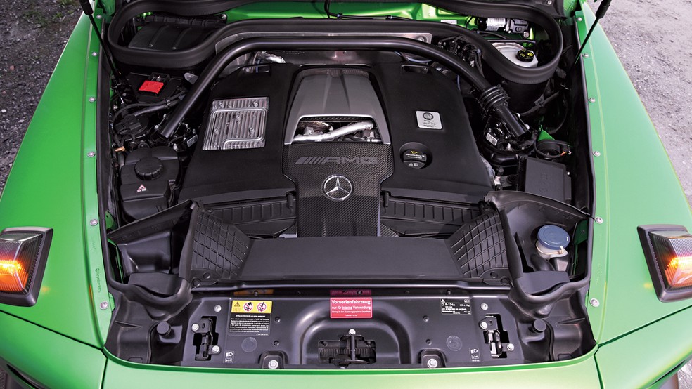 Motor V8 é o mesmo do AMG GT: são 585 cv — Foto: Murilo Góes
