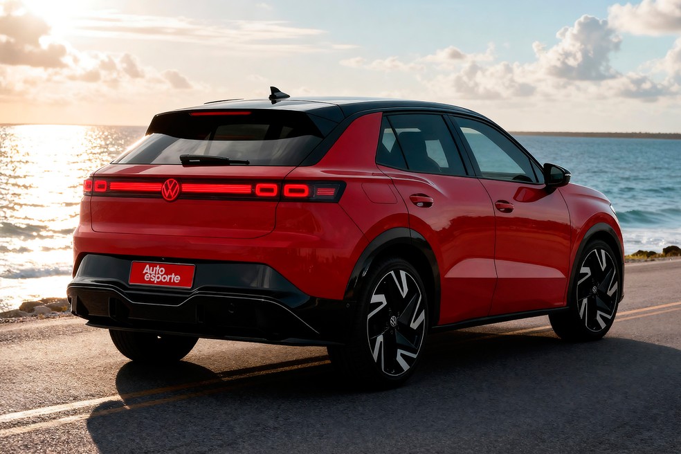 Projeção do novo Volkswagen Nivus — Foto: João Kleber Amaral/Auto News Brasil