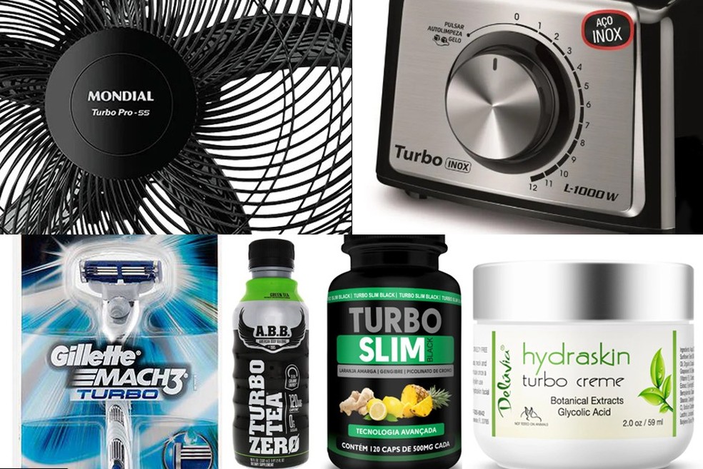 Produtos distintos lançam mão do prestígio do nome "turbo" (Foto: Montagem) — Foto: Auto Esporte
